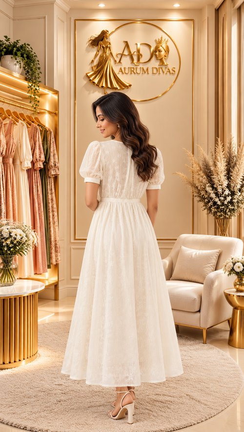 Ivory midi dress